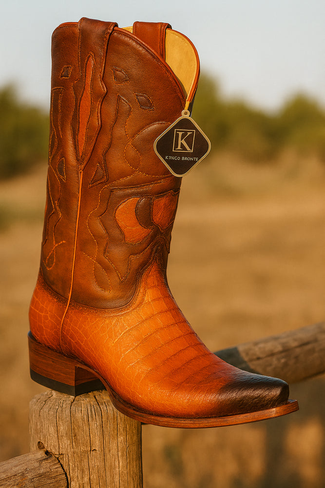 King Exotic Men's Caiman Belly Snip Toe Boots