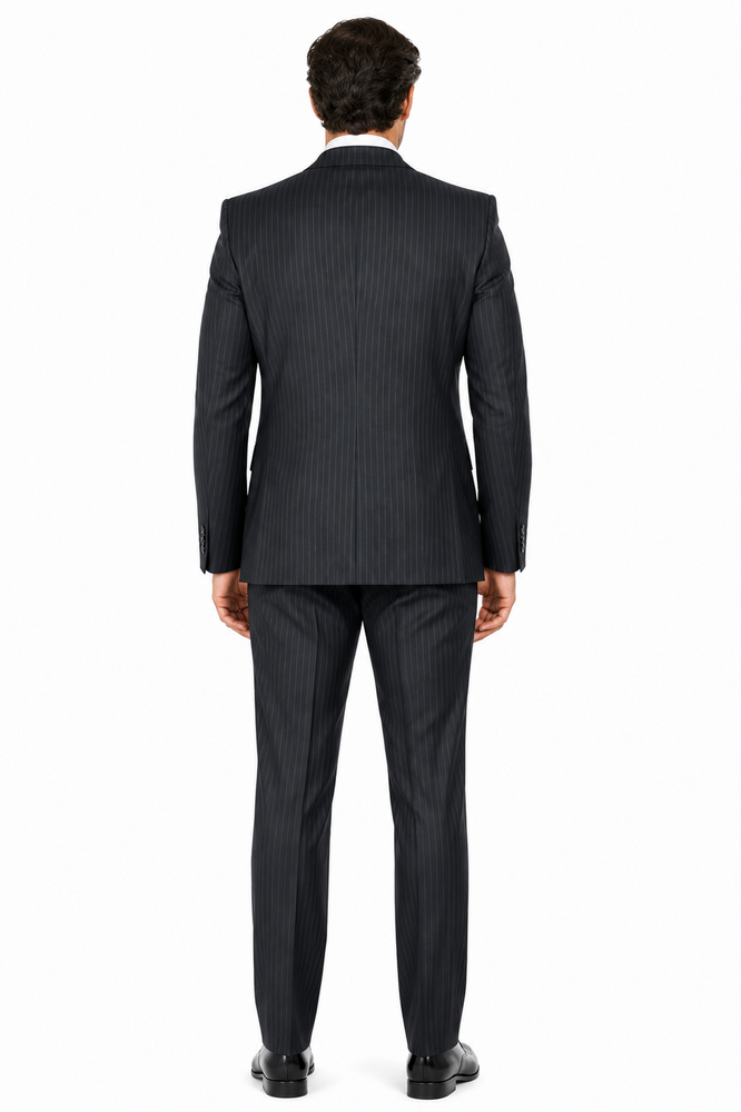 Men's Charcoal Pinstripe - Color: Dark Grey Suit