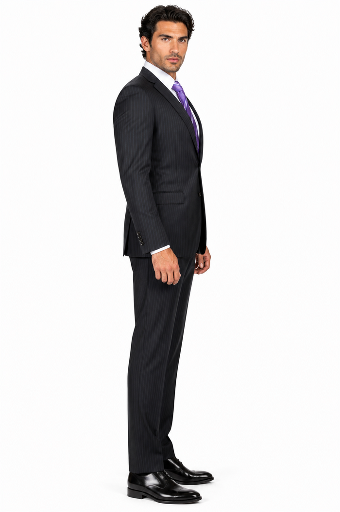 Men's Charcoal Pinstripe - Color: Dark Grey Suit
