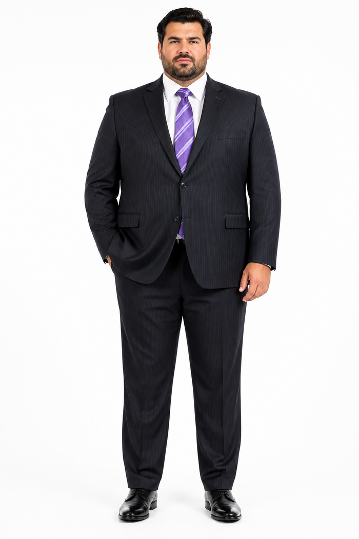 Men's Charcoal Pinstripe - Color: Dark Grey Suit