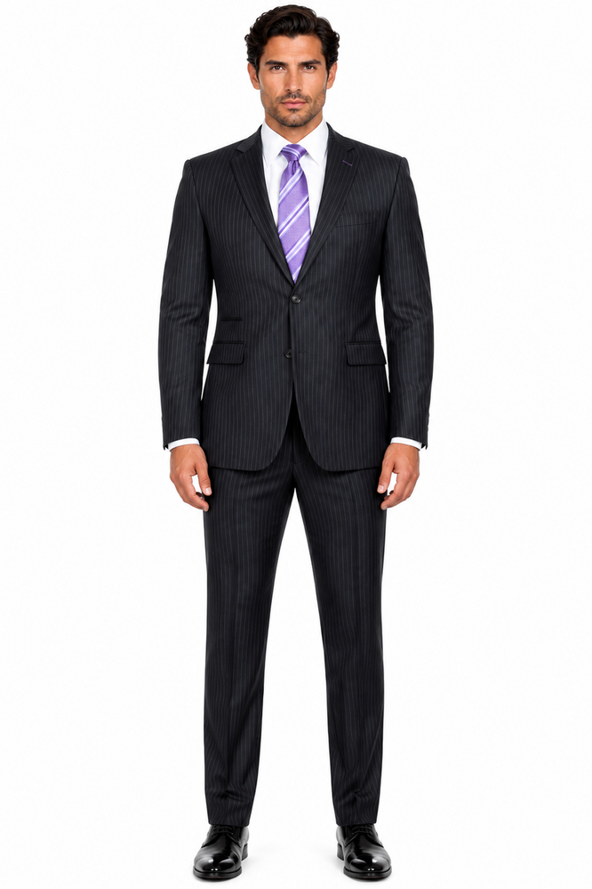 Men's Charcoal Pinstripe - Color: Dark Grey Suit