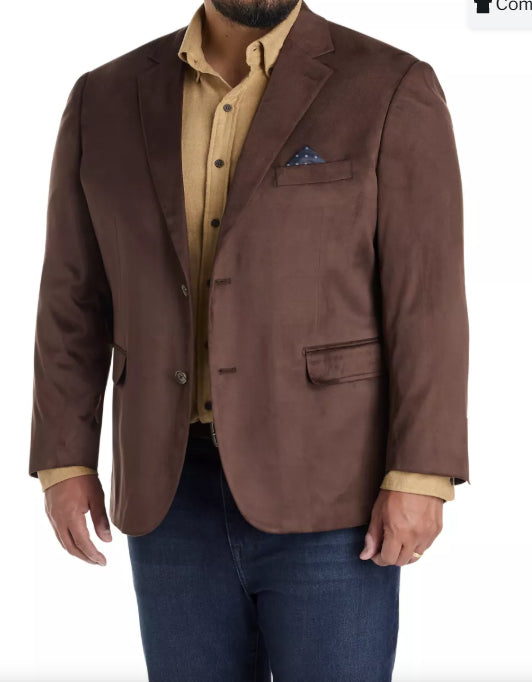 Mens Chocolate Brown Western Blazer – Cowboy Style Sport Coat Jacket Suede Fabric Two Buttons