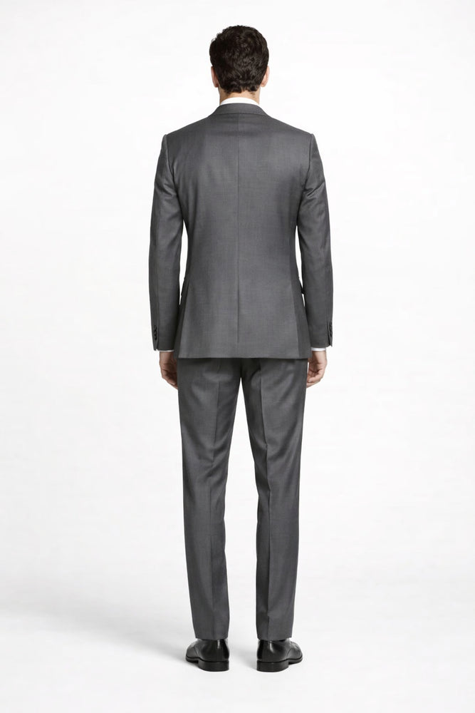 Mens Mantoni Gray Suit – Classic 2 Piece Grey Suit for Wedding, Business and Formal Wear
