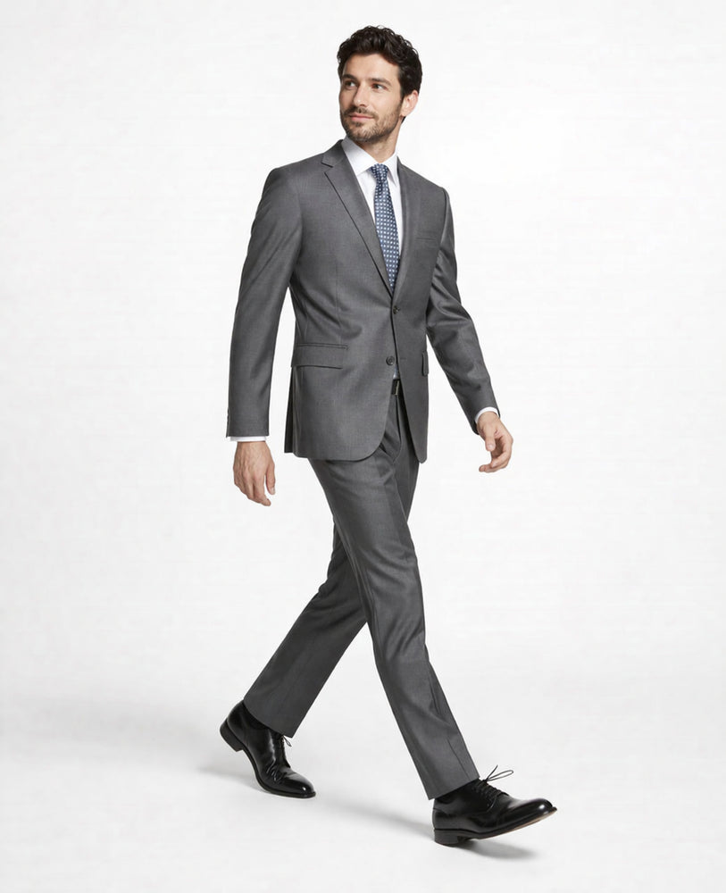 Mens Mantoni Gray Suit – Classic 2 Piece Grey Suit for Wedding, Business and Formal Wear