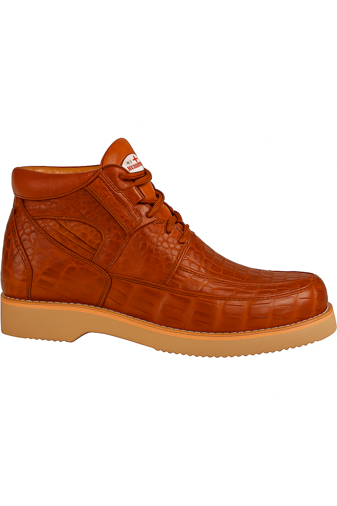 Los Altos Casual Cognac Full Caiman Skin Sneakers