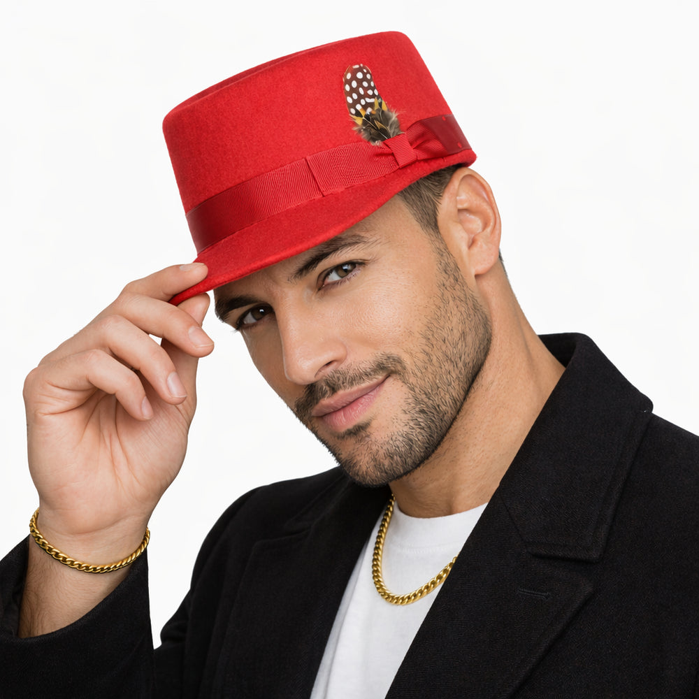 Men's Conductor Hat Red