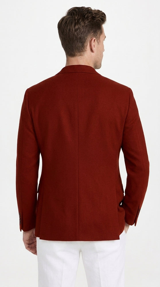 Mens Crimson Red Blazer – Classic Two-Button Wedding, Church, Business & Smart-Casual Sport Coat