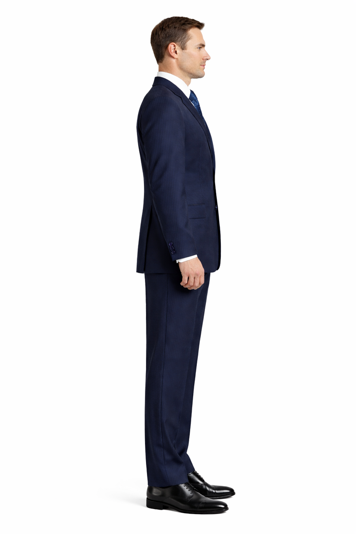 Men's Dark Navy Pinstripe Italian Design Suit