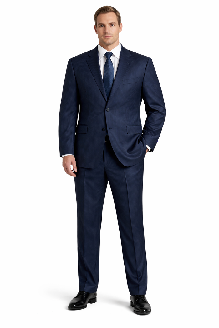 Men's Dark Navy Pinstripe Italian Design Suit