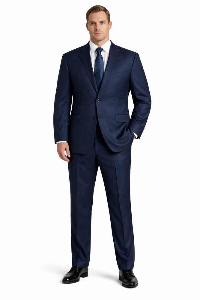 Men's Dark Navy Pinstripe Italian Design Suit