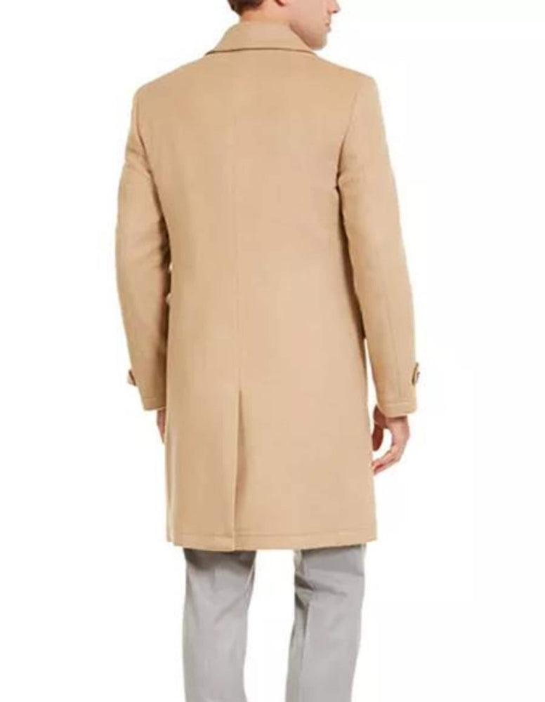 Men's Wool Blend Peacoat | Double Breasted Topcoat | Camel Car Coat