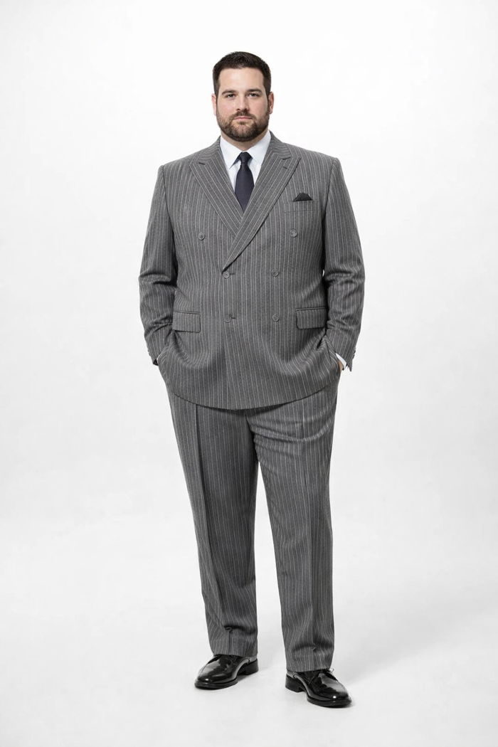 Mens Double Breasted Charcoal Grey Suit