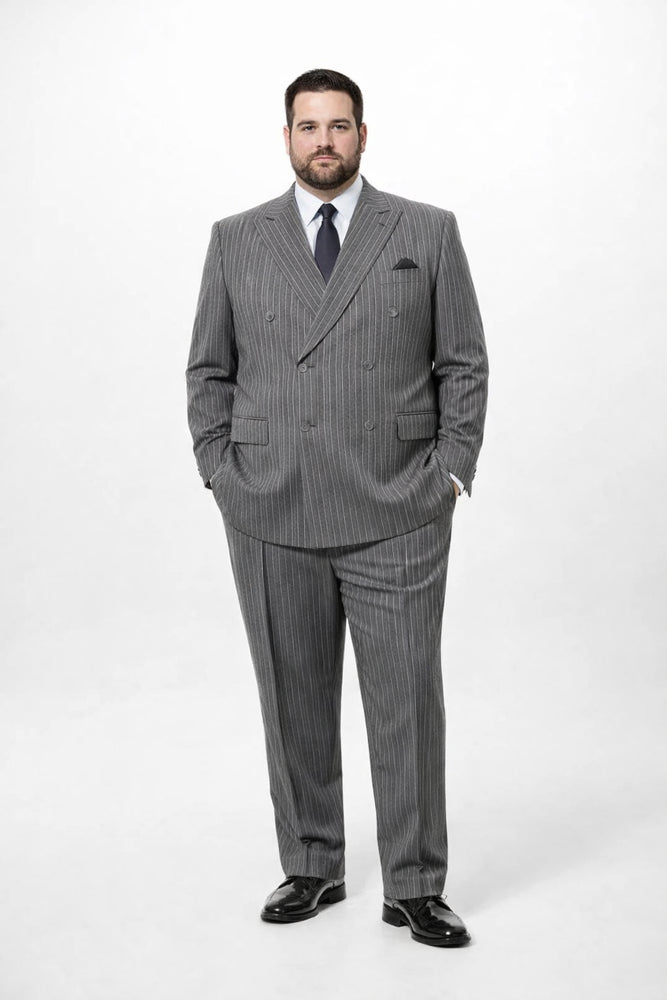 Mens Double Breasted Charcoal Grey Suit