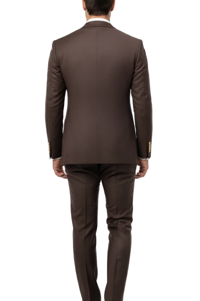 Mens Double Breasted Suits Gold Buttons -  Brown Suit - Double Breasted Blazer