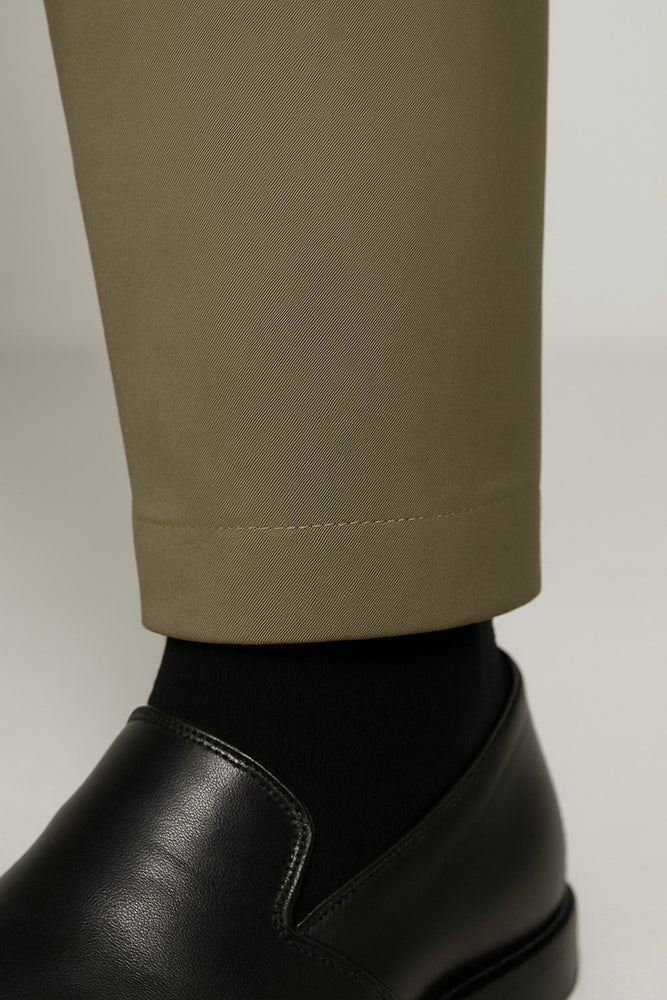 Mens Double Pleated Trousers - Double Pleated Dress Pants - Slacks Beige