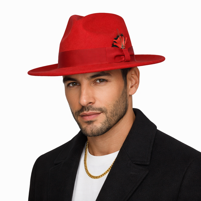 Mens Dress Hat Mens Red Fedora Hat
