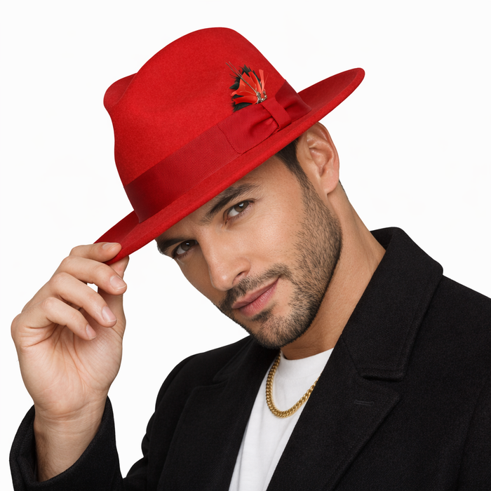 Mens Dress Hat Mens Red Fedora Hat