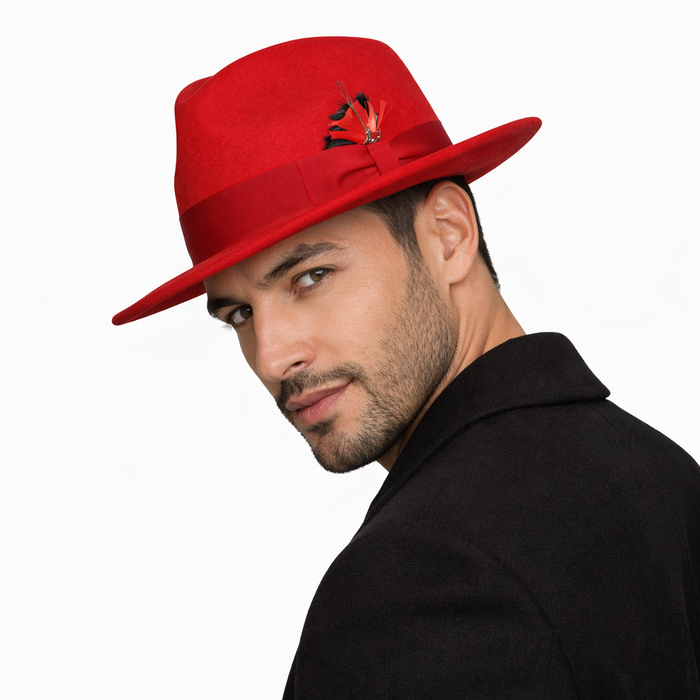 Mens Dress Hat Mens Red Fedora Hat