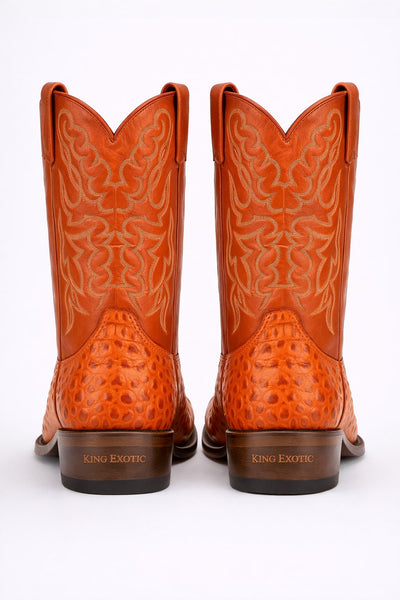Mens King Exotic Caiman Hornback Cowboy Boots Cognac (4980203)