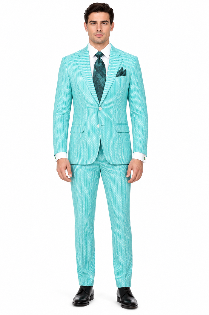Mens Fashion Dress Shirts and Ties Mint Colorful Men's Dress Shirt