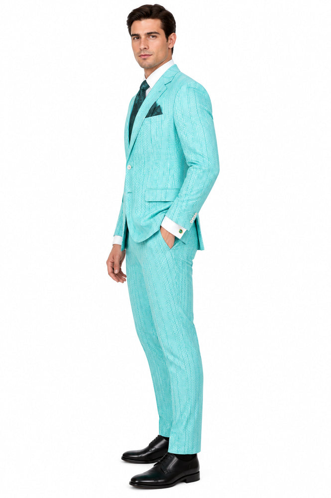 Mens Fashion Dress Shirts and Ties Mint Colorful Men's Dress Shirt