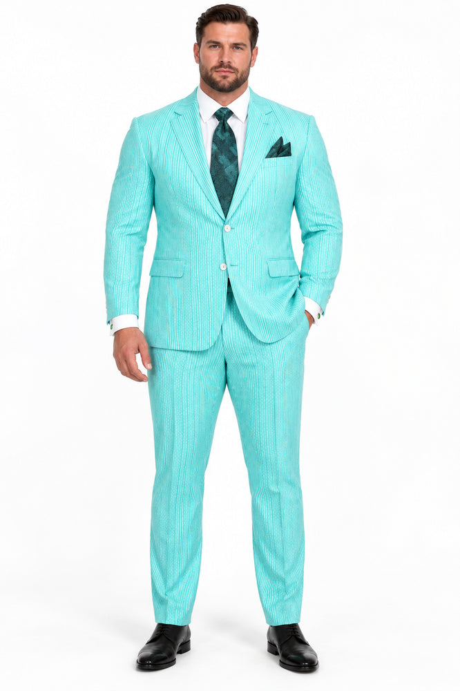 Mens Fashion Dress Shirts and Ties Mint Colorful Men's Dress Shirt
