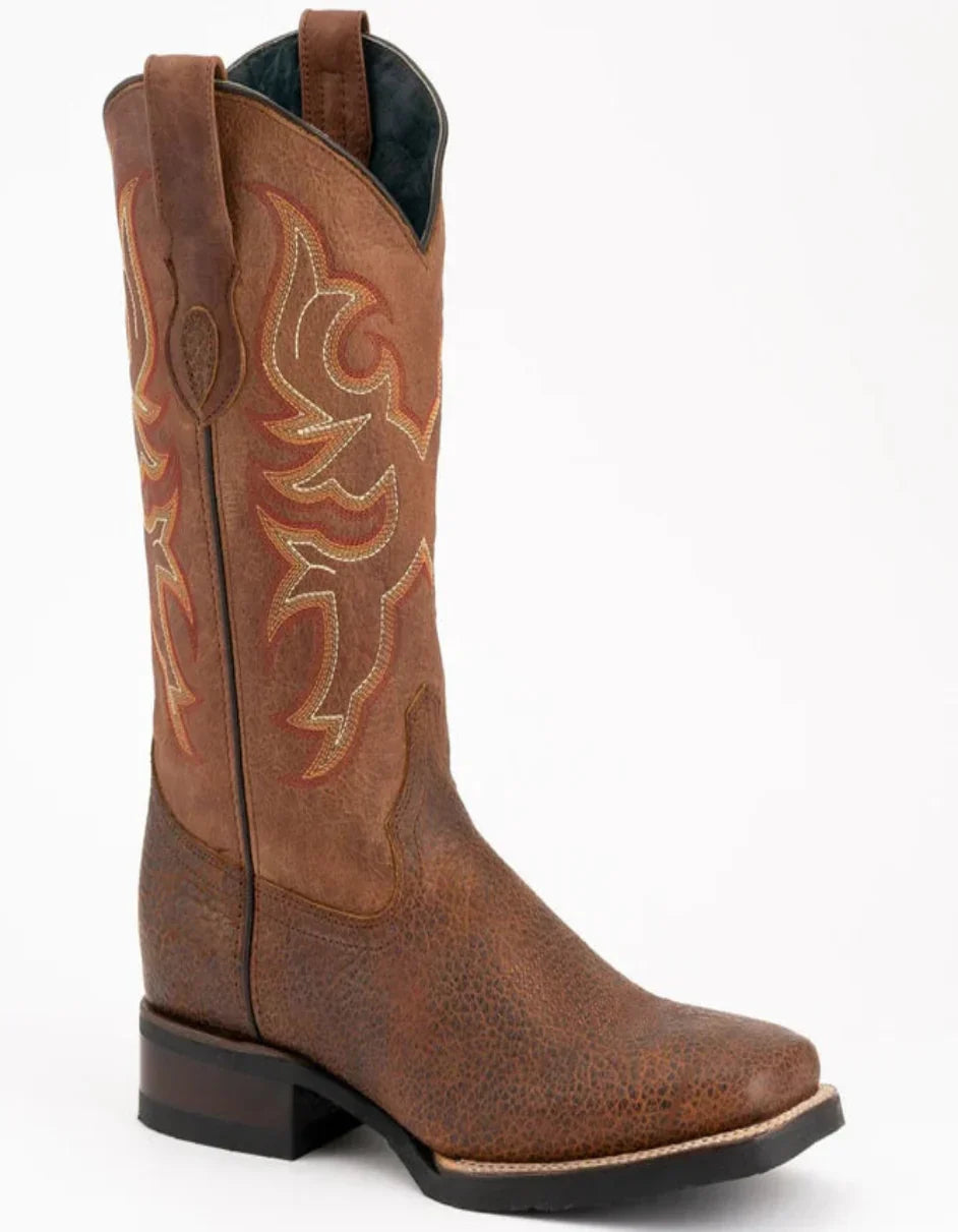 Men's Ferrini Toro Leather Boots Handcrafted Brandy — Menssuitsatlanta