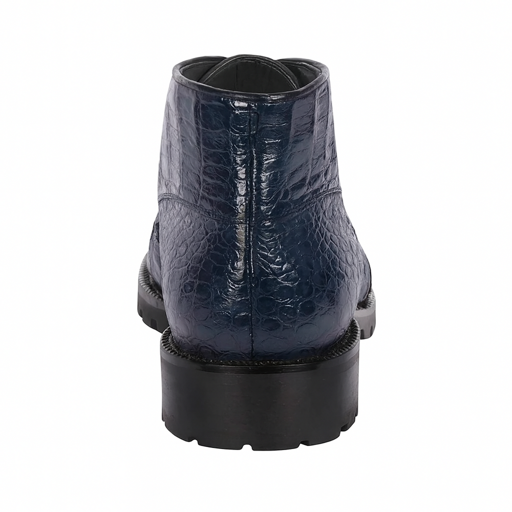 Men's Genuine Caiman Hornback Square Toe Cowboy Boots - Los Altos Navy