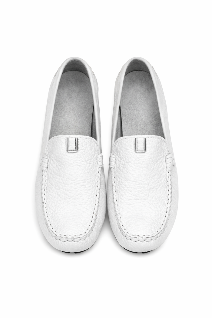Men's Handmade White Vestigium Genuine Sharkskin Stylish Dress Loafer Full Leather Lining