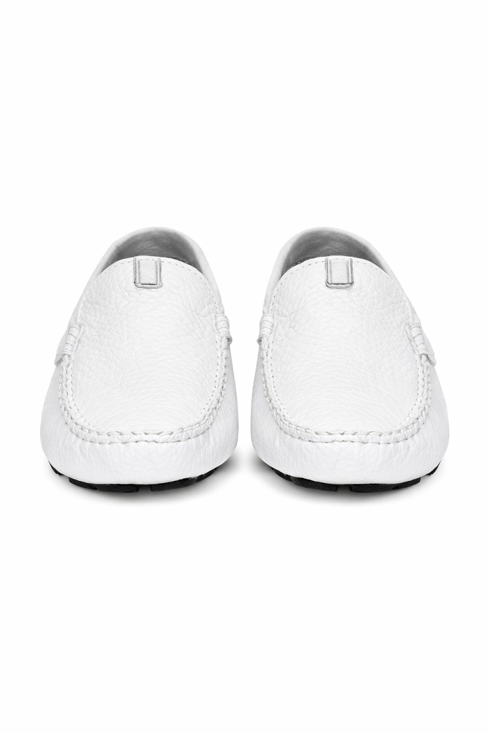 Men's Handmade White Vestigium Genuine Sharkskin Stylish Dress Loafer Full Leather Lining