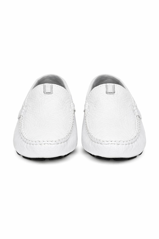 Men's Handmade White Vestigium Genuine Sharkskin Stylish Dress Loafer Full Leather Lining