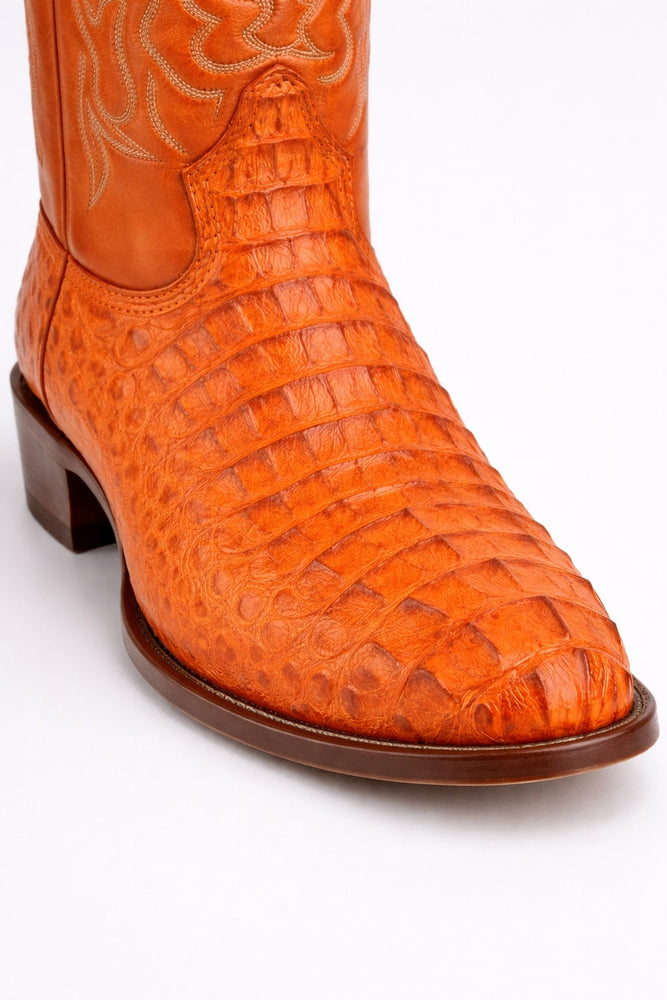 Mens King Exotic Caiman Hornback Cowboy Boots Cognac (4980203)