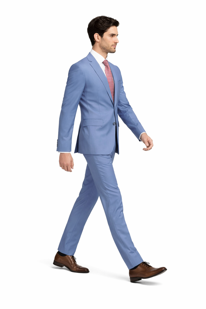 Mens Light Blue Suit Tiglio – Slim Fit Formal Suit for Summer and Weddings