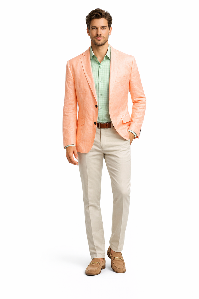Mens Blazer - Coral Sport Coat - Summer Blazer