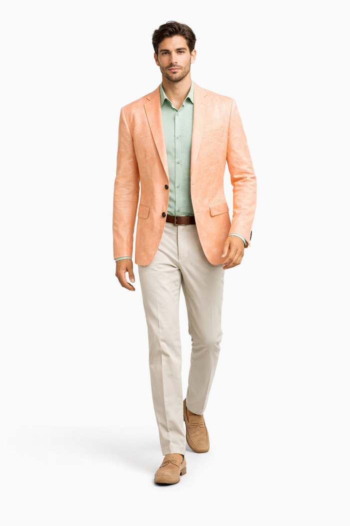 Mens Blazer - Coral Sport Coat - Summer Blazer