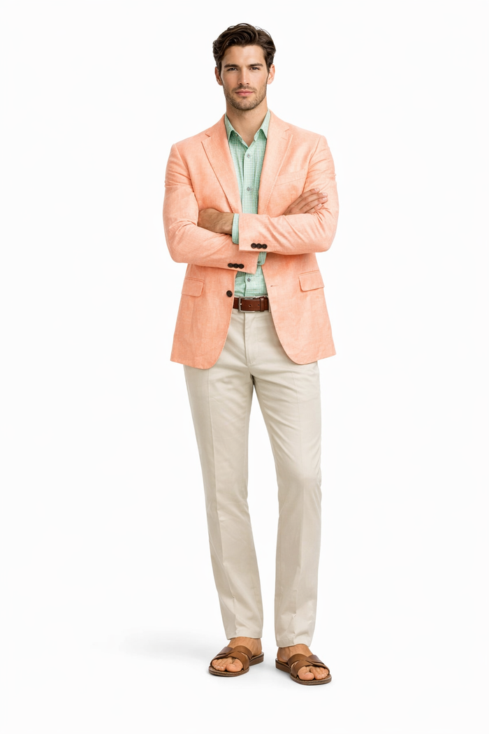 Mens Blazer - Coral Sport Coat - Summer Blazer