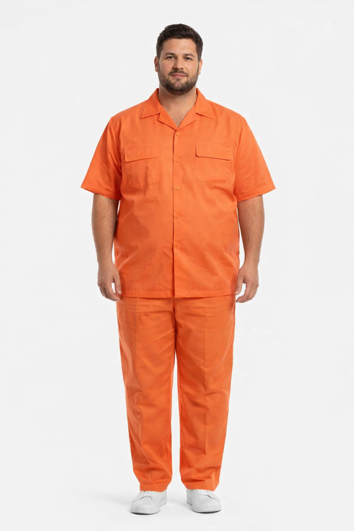 Mens Linen Walking Suit - "Solid Coral" Summer Outfit - Mens Linen Suit