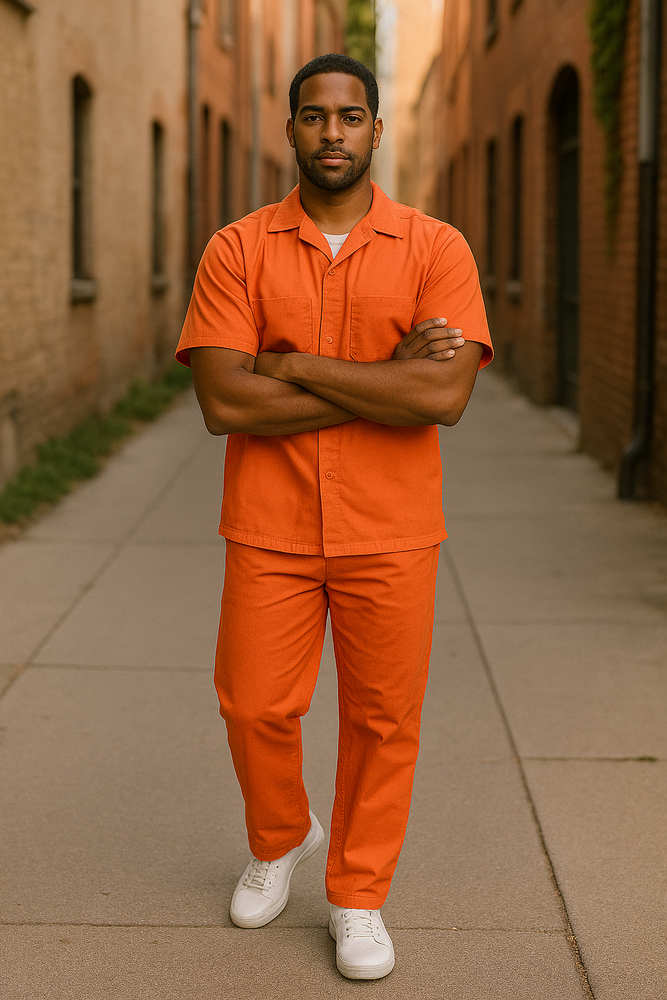 Mens Linen Walking Suit - "Solid Coral" Summer Outfit - Mens Linen Suit