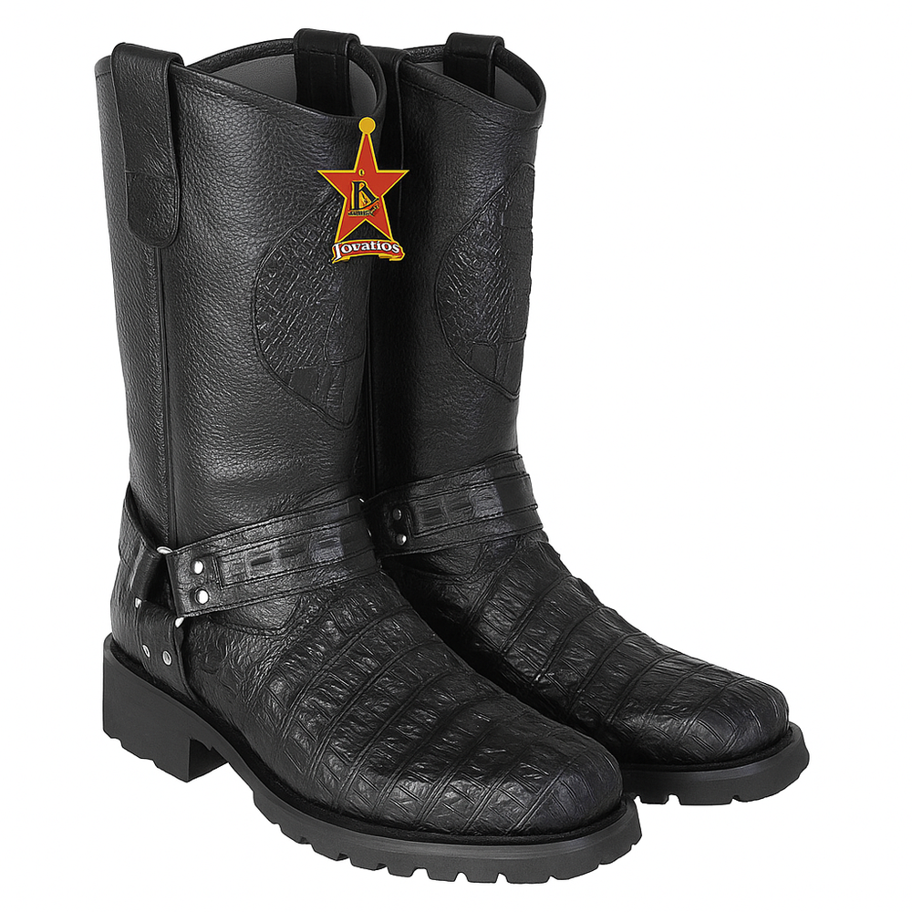 Men's Los Altos Caiman Tail Skin Biker Boots