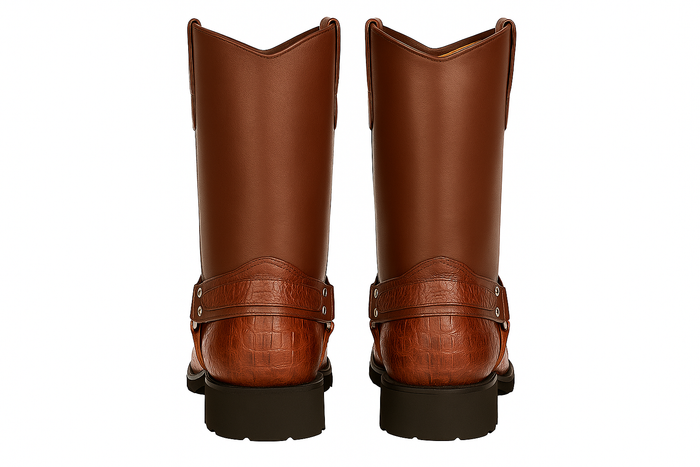 Men's Los Altos Caiman Tail Skin Biker Boots