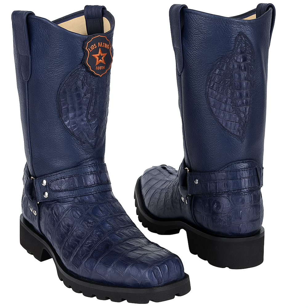 Men's Los Altos Caiman Tail Skin Biker Boots