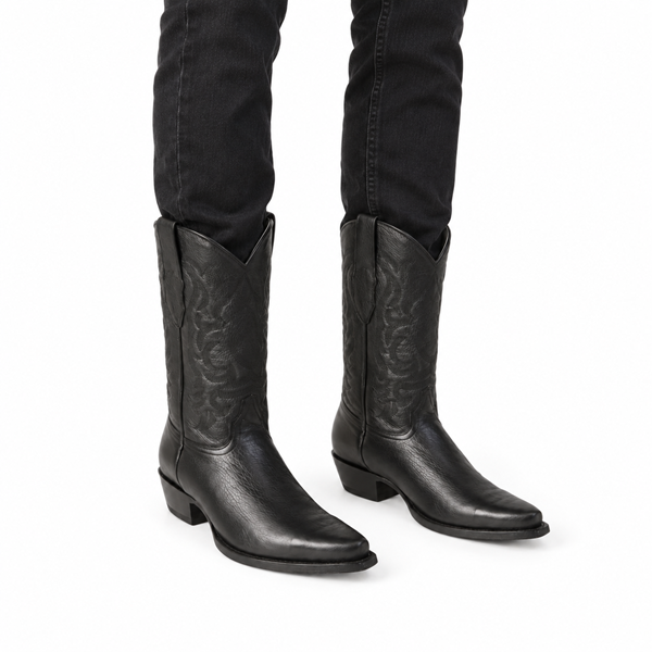 Mens Los Altos Deer Boots Black Deerskin Boots - Deer Boots - Deer Skin Boots