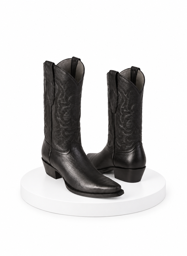 Mens Los Altos Deer Boots Black Deerskin Boots - Deer Boots - Deer Skin Boots