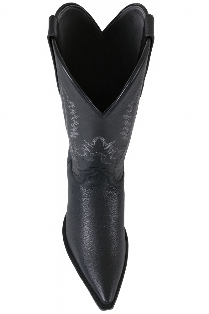 Mens Los Altos Genuine Deer Leather Boots Black Deerskin Boots - Deer Boots - Deer Skin Boots