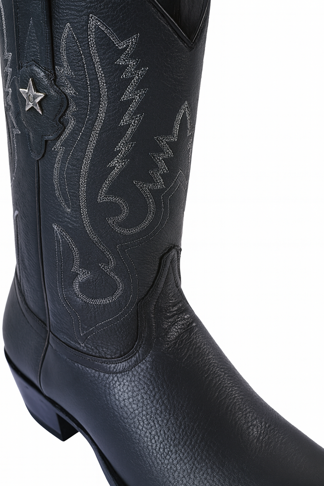 Mens Los Altos Genuine Deer Leather Boots Black Deerskin Boots - Deer Boots - Deer Skin Boots