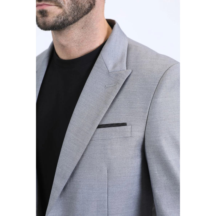 Men’s Modern Fit Silver Stretch Blazer for Evening Wear