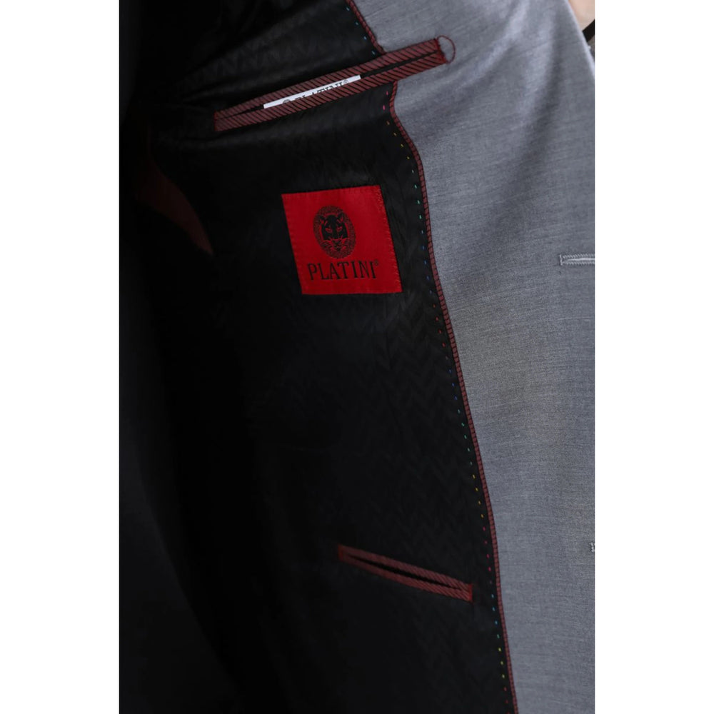 Men’s Modern Fit Silver Stretch Blazer for Evening Wear