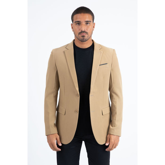 Men’s Modern Stretch Blazer – Dark Khaki Smart Date Night Wear