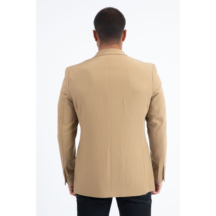 Men’s Modern Stretch Blazer – Dark Khaki Smart Date Night Wear
