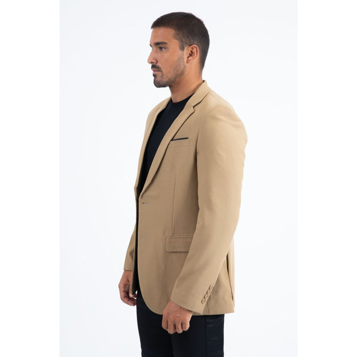 Men’s Modern Stretch Blazer – Dark Khaki Smart Date Night Wear